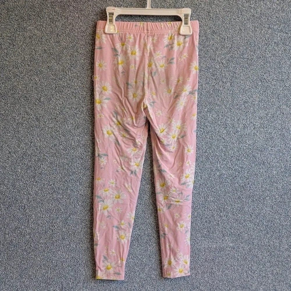 Little Sleepies Play Girls Size 5 Rosy Meadows Pink White Floral Leggings Pants